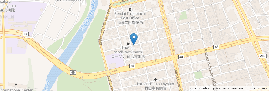 Mapa de ubicacion de 居酒屋侘び助 en Japan, 宮城県, 仙台市, 青葉区.