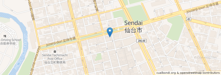 Mapa de ubicacion de 151A 国分町店 en Japão, 宮城県, 仙台市, 青葉区.