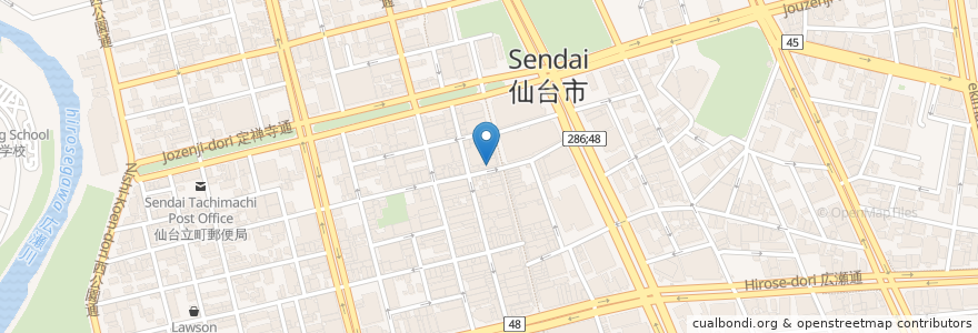 Mapa de ubicacion de 牛たん炭焼 利久 en اليابان, 宮城県, 仙台市, 青葉区.
