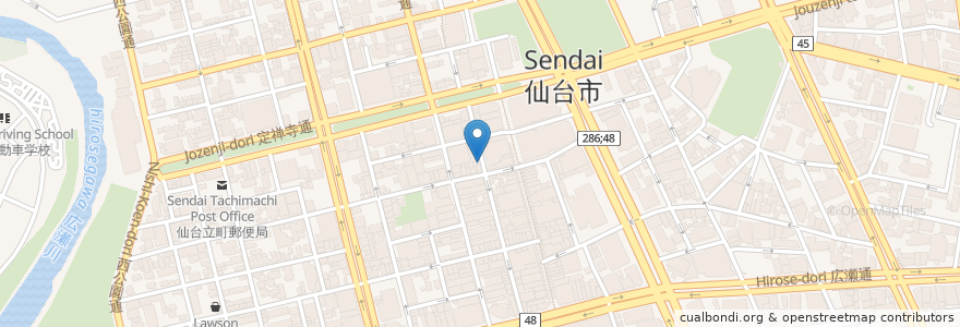Mapa de ubicacion de 五右ェ門ラーメン en 日本, 宮城県, 仙台市, 青葉区.