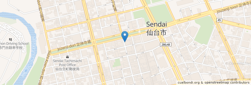 Mapa de ubicacion de オーシャンファターレ en اليابان, 宮城県, 仙台市, 青葉区.