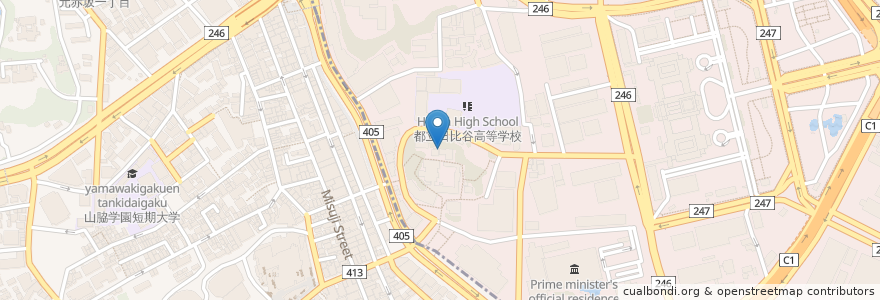 Mapa de ubicacion de 八坂神社　猿田彦神社 en 日本, 東京都.