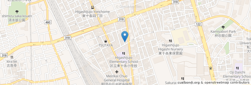Mapa de ubicacion de 天ぷら 川源 en Giappone, Tokyo, 北区.