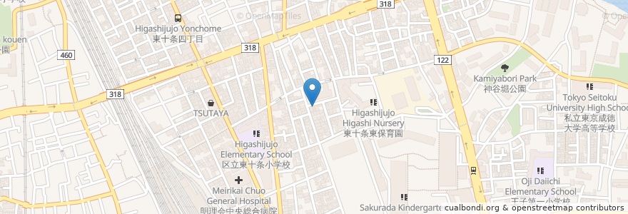 Mapa de ubicacion de Kushizo en اليابان, 東京都, 北区.