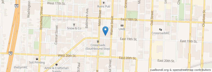 Mapa de ubicacion de The Roasterie Café en Stati Uniti D'America, Missouri, Kansas City, Jackson County.