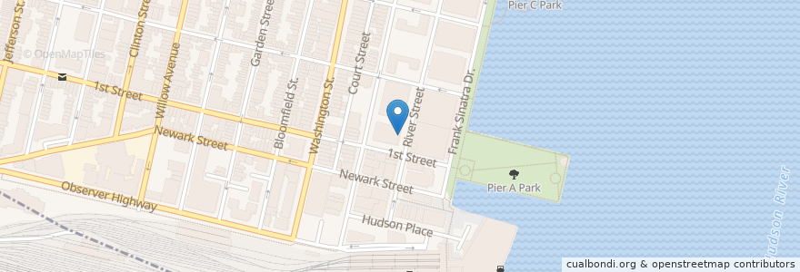 Mapa de ubicacion de Subway en アメリカ合衆国, ニュージャージー州, Hudson County, Hoboken.