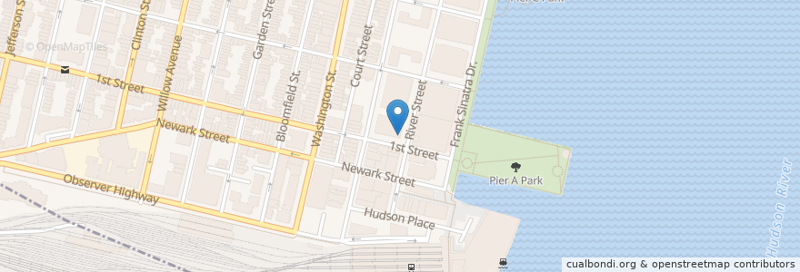 Mapa de ubicacion de Citibank en 미국, 뉴저지, Hudson County, Hoboken.