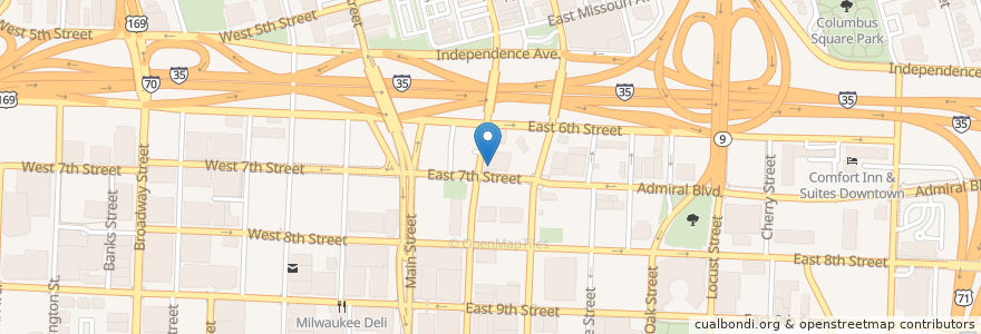 Mapa de ubicacion de The Homesteader Cafe en Amerika Birleşik Devletleri, Missouri, Kansas City, Jackson County.