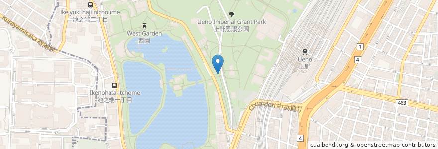 Mapa de ubicacion de 京成上野駐車場お客様出入り口 en Japon, Tokyo, 台東区.