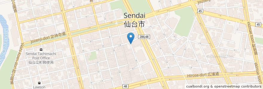 Mapa de ubicacion de Mills en Япония, Мияги, 仙台市, 青葉区.