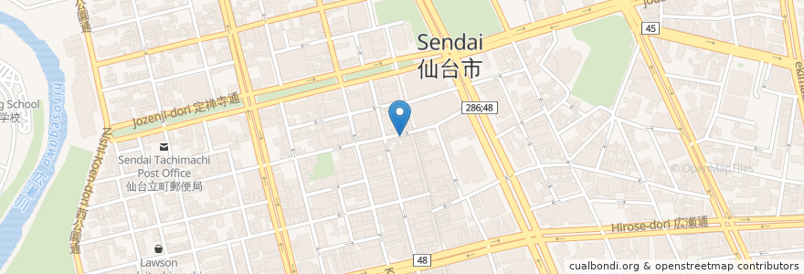Mapa de ubicacion de 北まるラーメン en 일본, 미야기현, 仙台市, 青葉区.