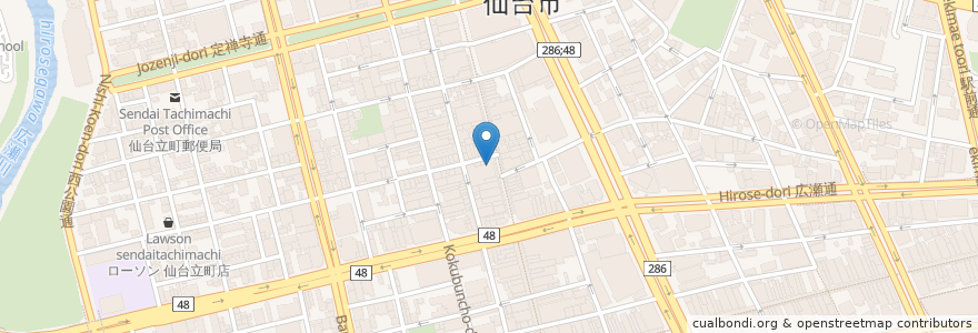 Mapa de ubicacion de ハミングバード ヴェッキオ en ژاپن, 宮城県, 仙台市, 青葉区.