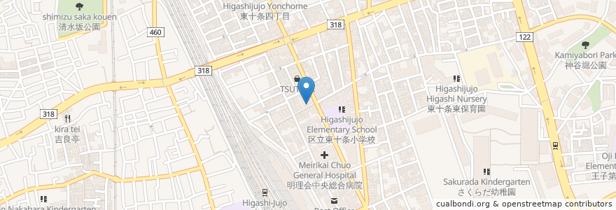 Mapa de ubicacion de Higashijujo Orthopaedic Clinic en Japan, Tokyo, Kita.