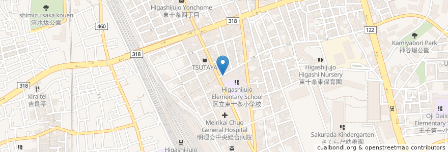 Mapa de ubicacion de アフタヌーン デンタル クリニック en Giappone, Tokyo, 北区.