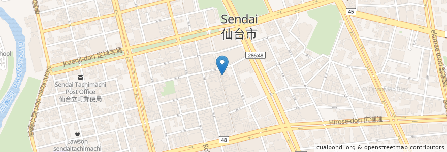 Mapa de ubicacion de Doutor en اليابان, 宮城県, 仙台市, 青葉区.