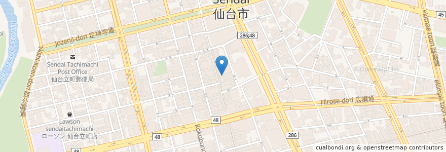 Mapa de ubicacion de イタリアントマト カフェジュニア 仙台一番町通り店 en اليابان, 宮城県, 仙台市, 青葉区.