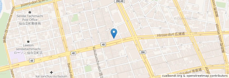 Mapa de ubicacion de 札幌かに本家 en Giappone, 宮城県, 仙台市, 青葉区.