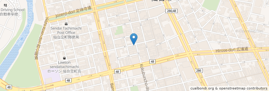 Mapa de ubicacion de 味よし本店 en Japan, Präfektur Miyagi, 仙台市, 青葉区.