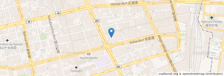 Mapa de ubicacion de Big Boy en Japan, Miyagi Prefecture, Sendai, Aoba Ward.
