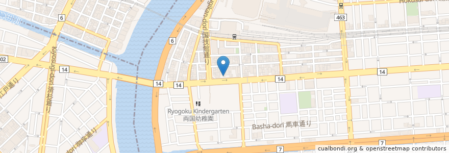 Mapa de ubicacion de とらふぐ亭 en Japonya, 東京都, 墨田区.