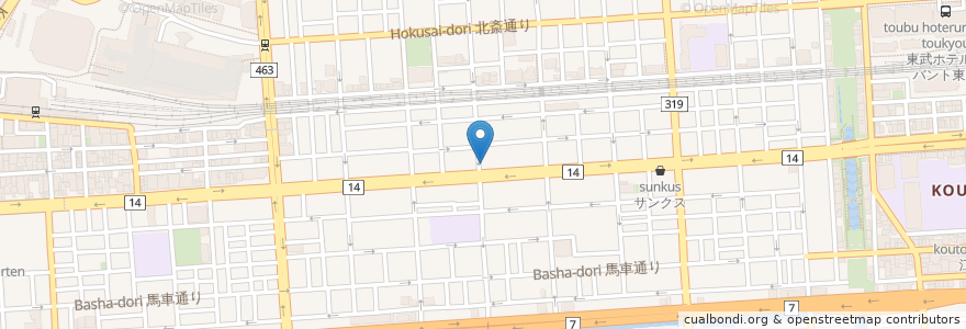 Mapa de ubicacion de スタミナラーメン蔵 en Japan, 東京都, 墨田区.