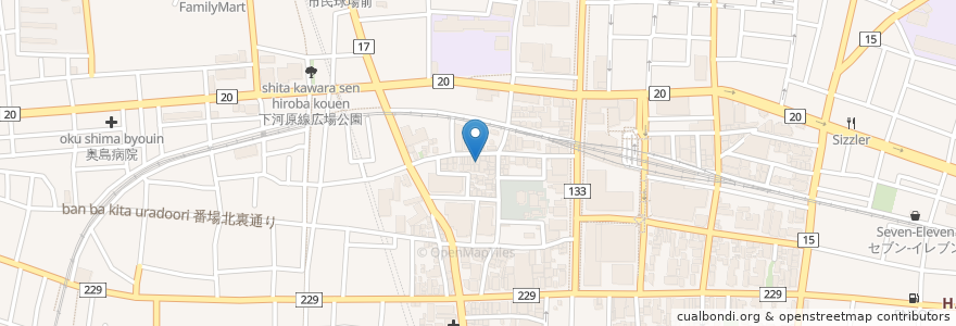 Mapa de ubicacion de ラーメン二郎　府中店 en Japão, Tóquio, 府中市.