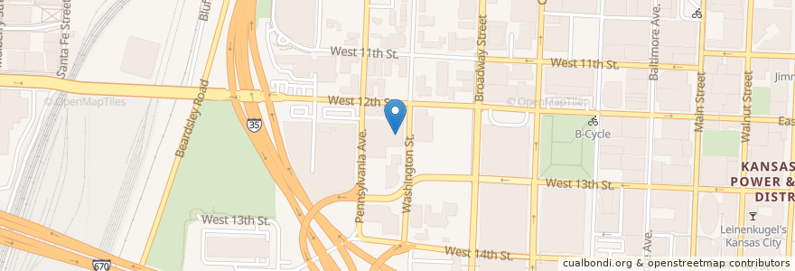 Mapa de ubicacion de Spokes Cafe & Cyclery en Vereinigte Staaten Von Amerika, Missouri, Kansas City, Jackson County.