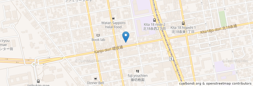 Mapa de ubicacion de マイクデンタルオフィス en Jepun, 北海道, 石狩振興局, 札幌市, 北区.