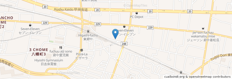 Mapa de ubicacion de ゑえやん en اليابان, 東京都, 府中市.