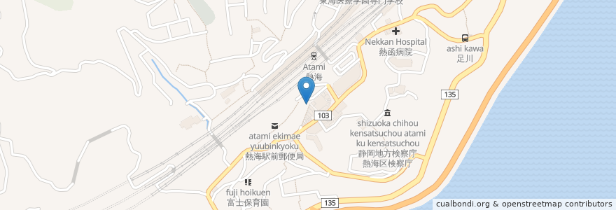 Mapa de ubicacion de やまぐち en Japonya, 静岡県, 熱海市.