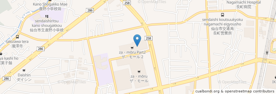 Mapa de ubicacion de Movix 仙台長町 en Giappone, 宮城県, 仙台市, 太白区.