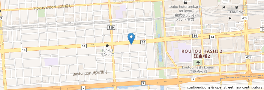 Mapa de ubicacion de 銀のさじ en Japonya, 東京都, 墨田区.