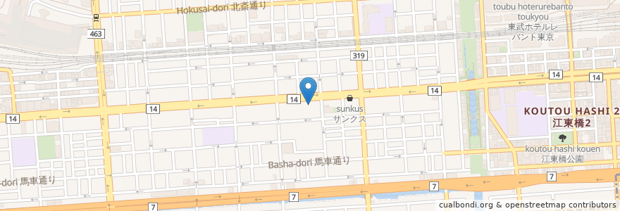 Mapa de ubicacion de 本所緑星教会 en Giappone, Tokyo, 墨田区.