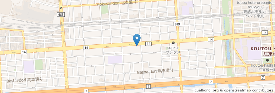 Mapa de ubicacion de かさと en Jepun, 東京都, 墨田区.