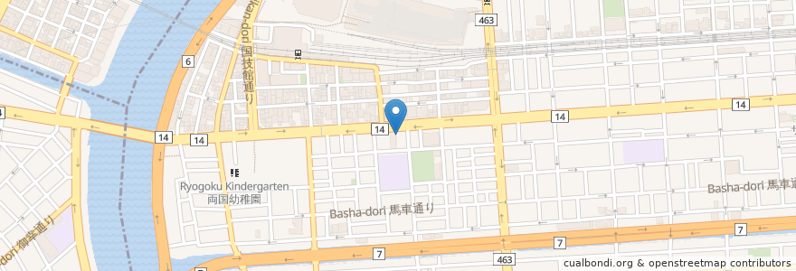 Mapa de ubicacion de 天かめ en Japonya, 東京都, 墨田区.