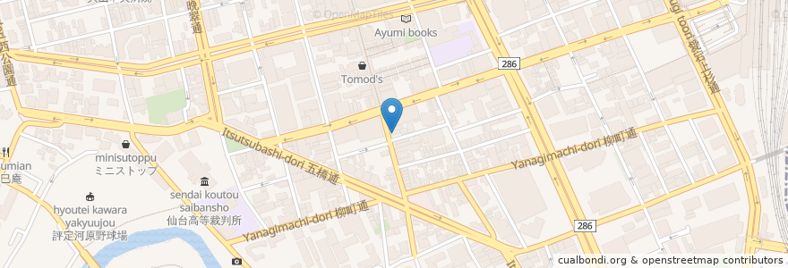 Mapa de ubicacion de 張広東飯店 桜園 en Japan, Miyagi Prefecture, Sendai, Aoba Ward.
