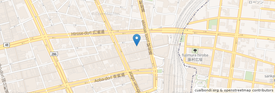 Mapa de ubicacion de Hub 仙台名掛丁店 en ژاپن, 宮城県, 仙台市, 青葉区.