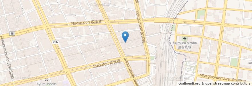 Mapa de ubicacion de タリーズコーヒー 仙台中央通り店 en Jepun, 宮城県, 仙台市, 青葉区.