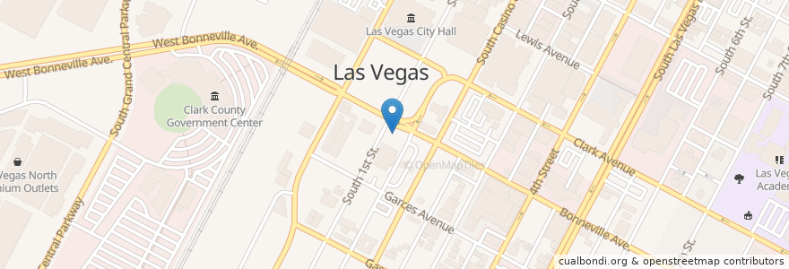 Mapa de ubicacion de BTC Bike Share en États-Unis D'Amérique, Nevada, Clark County, Las Vegas.