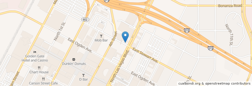 Mapa de ubicacion de Zappos Bike Share en الولايات المتّحدة الأمريكيّة, نيفادا, Clark County, Las Vegas.