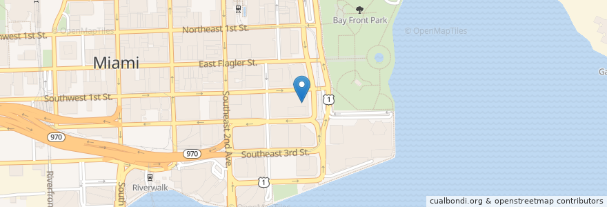Mapa de ubicacion de Clos Bistro & Cafe en アメリカ合衆国, フロリダ州, マイアミ・デイド郡, マイアミ.