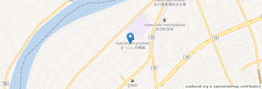 Mapa de ubicacion de 寶珠院 en Jepun, 埼玉県, 北葛飾郡, 松伏町.