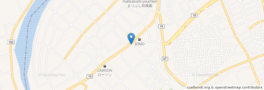 Mapa de ubicacion de 武蔵野銀行松伏支店 en Japão, 埼玉県, 北葛飾郡, 松伏町.