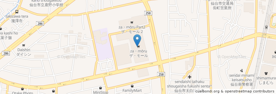 Mapa de ubicacion de サーティワン en Jepun, 宮城県, 仙台市, 太白区.