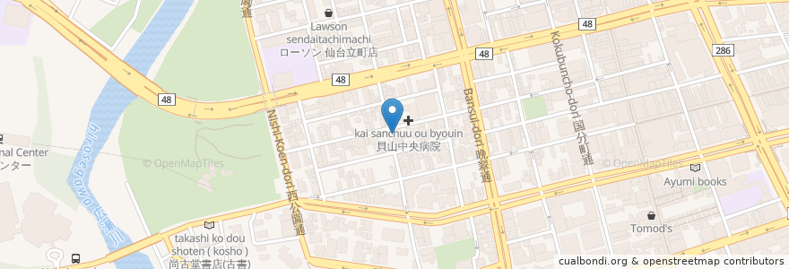 Mapa de ubicacion de 紅龍 大町本店 en ژاپن, 宮城県, 仙台市, 青葉区.
