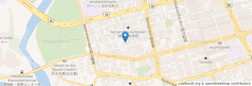 Mapa de ubicacion de 三好食堂 en Japonya, 宮城県, 仙台市, 青葉区.