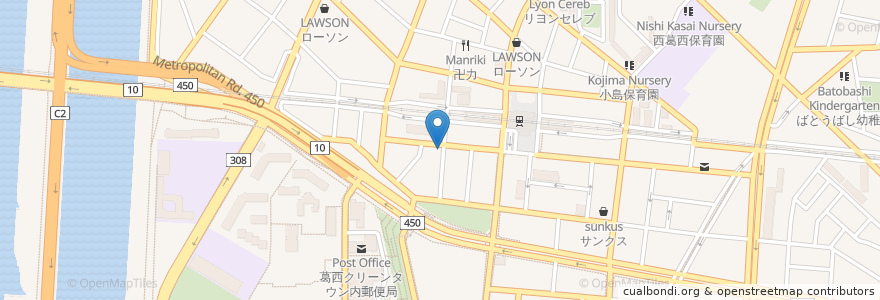 Mapa de ubicacion de 三和薬店 en اليابان, 東京都, 江戸川区.