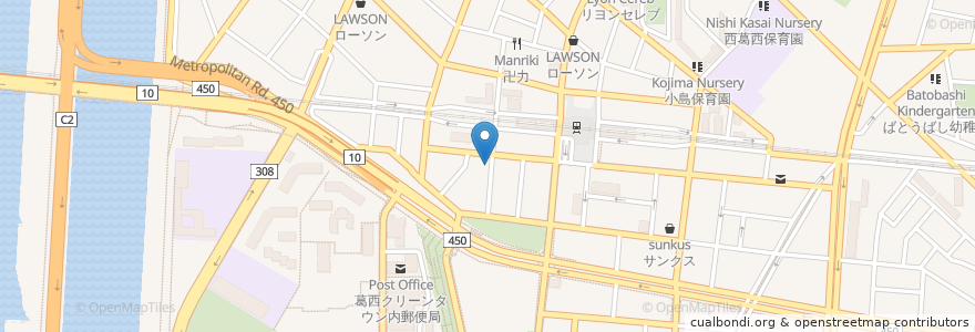 Mapa de ubicacion de フォーシーズンズカフェ en Japon, Tokyo, 江戸川区.