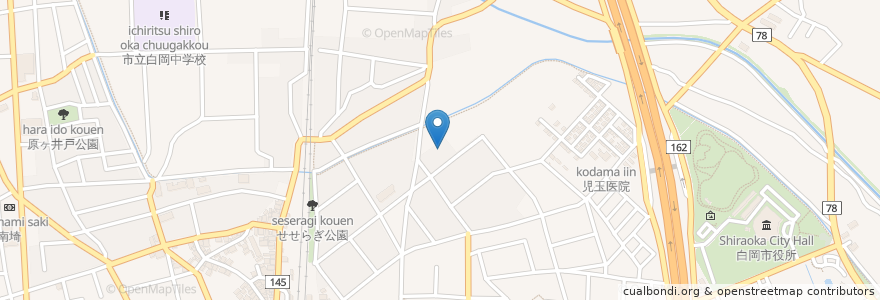 Mapa de ubicacion de カフェオランジェル en Japonya, 埼玉県, 白岡市.