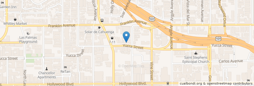 Mapa de ubicacion de Mojo Hookah Lounge en الولايات المتّحدة الأمريكيّة, كاليفورنيا, مقاطعة لوس أنجلس, لوس أنجلس.